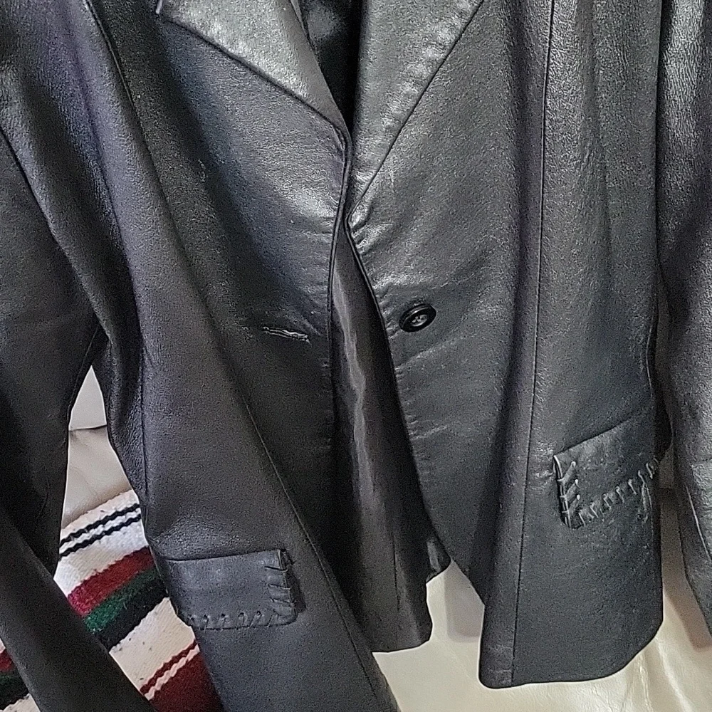 Newport News womens leather jacket. Never worn, in amazing shape! Black in color - Picture 2 of 7